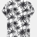 Relax Fit Palm Tree Print Button Up Shirt & Palm Tree Print Swim Short