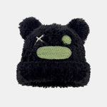 Fluffy Bear Ear Design Cute Beanie Hat Suitable For Autumn Winter