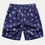 Regular Fit Seagull Print Cotton T-Shirt & Palm Tree Seagull Print Swim Shorts