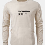 Don't Quit Print Cotton Arc Hem T-Shirt