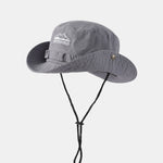 Mountain Pattern Bucket Hat With Chin Strap