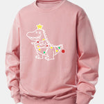 Christmas Dinosaur Print Relax Fit Sweatshirt