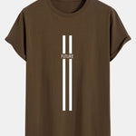 Stripe Future Print Cotton Arc Hem T-Shirt