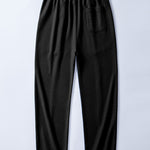 Waffle Pleated Pintuck Straight Leg Pants