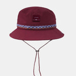 Slogan Patch Geometry Ethnic Pattern Bucket Hat With Chin Strap