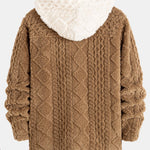 Geometric Jacquard Teddy Hooded Shirt