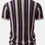 Stripe Eyelet Crochet Shirt