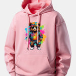 Splash Colorful Bear Print Relax Fit Hoodie