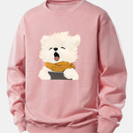 Yawning Puppy Print Relax Fit Sweatshirt