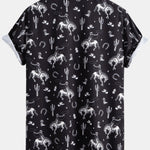 Cowboy Cactus Print Button Up Shirt & Swim Shorts