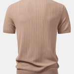 Textured Knitted V Neck T-Shirt
