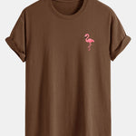 Regular Fit Flamingo Print Cotton T-Shirt