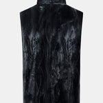 Faux Fur Zip-Up Stand Collar Vest