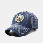 Slogan Patch Embroidery Washed Baseball Cap