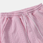 Twist Geometry Jacquard Button Up Shirt & Drawstring Shorts