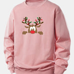 Christmas Reindeer Print Relax Fit Sweatshirt