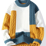 Color Block Twist Jacquard Sweater