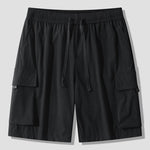 Solid Drawstring Cargo Shorts