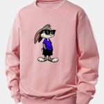 Sunglasses Rabbit Print Relax Fit Sweatshirt