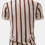 Stripe Eyelet Knitted Shirt