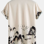 Ink Mountain Shirt & Man Mid Length Drawstring Swim Shorts