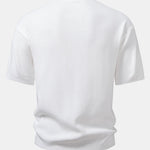 Drop Shoulder Knitted V Neck T-Shirt