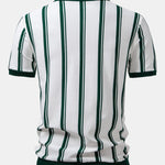 Striped Zip Up Knit Polo