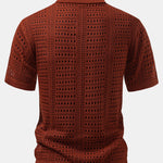Crochet V Neck Polo Shirt