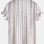 Striped Mesh Cuban Shirt & Linen Drawstring Shorts