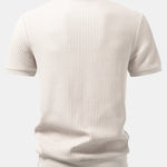 Waffle Ribbed Hem T-Shirt & Drawstring Knit Waffle Shorts