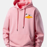 Emoji Duck Print Relax Fit Hoodie