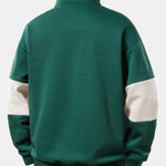 Relax Fit Milano Print Contrast Color Quarter Zip Sweatshirt