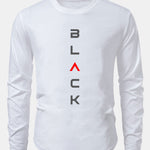 Black Print Cotton Arc Hem T-Shirt