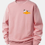 Emoji Duck Print Relax Fit Sweatshirt