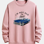 Car Slogan Print Relax Fit Sweatshirt