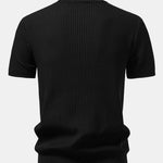 Ribbed Mock Neck Knitted Sweater T-Shirt