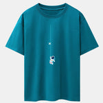 Astronaut On A Rope Print Drop Shoulder Oversize T-Shirt