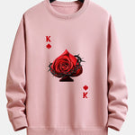 Heart Rose K Print Relax Fit Sweatshirt