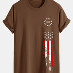 Regular Fit 1776 American Flag Print Cotton T-Shirt