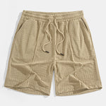 Striped Towelling Texture Arc Hem T-Shirt & Shorts