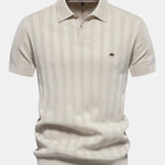 Stripe Knit Polo Shirt