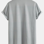 Ink Mountain And River Shirt & Man Mid Length Drawstring Swim Shorts