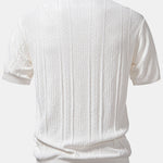 Geometric Jacquard Knitted Polo Shirt & Slim Fit Tapered Trousers