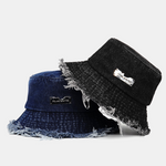 Distressed Frayed Edge Cowboy Bucket Hat