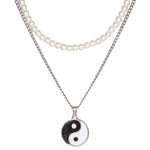 Yin Yang Bagua Pearl Pendant Couple Necklaces 2Pcs/set