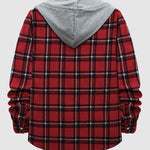 Men's casual plaid thin hooded jacket
