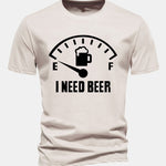 Regular Fit I Need Beer Print Cotton T-Shirt