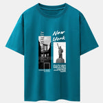 New York City Scenery Print Drop Shoulder Oversize T-Shirt