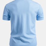 Muscle Fit Ribbed Button Up Shirt