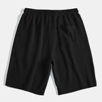 Waffle Ribbed Hem T-Shirt & Drawstring Knit Waffle Shorts